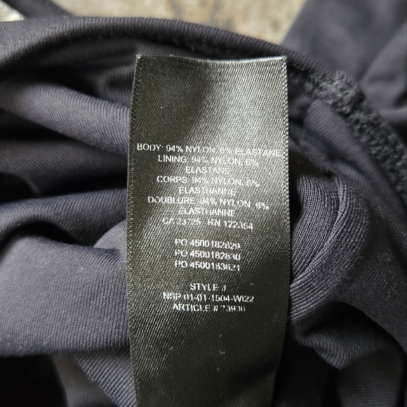 Aritzia Babaton Contour Square Neck Bodysuit Black Long Sleeve Thong S - Picture 8 of 10